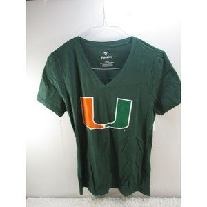 Miami Hurricanes Fanatics Branded Women's Size M Team Logo V-Neck T-Shirt-Green